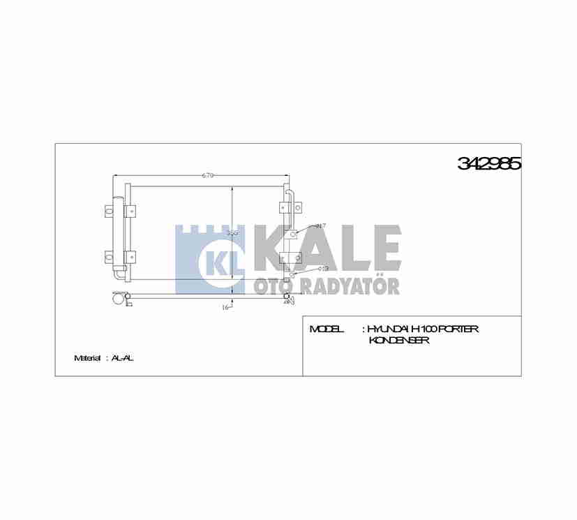 Hyundai H100 Klima Radyatörü Radyatör H Kamyonet OEM 97606-4F100 Hyundai H100 Klima Radyatörü Radyatör H Kamyonet OEM 97606-4F100